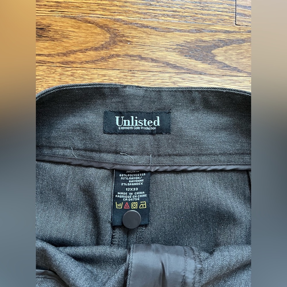 Kenneth Cole Grey Brown High Wasted Wide Leg Dress Pants Size 12 - Picture 4 of 8